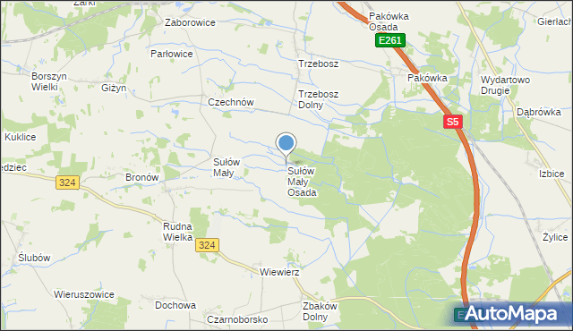 mapa Sułów Mały Osada, Sułów Mały Osada na mapie Targeo